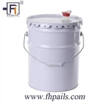 Contenitore in acciaio per secchiello in metallo solido da 20 litri con coperchio con beccuccio